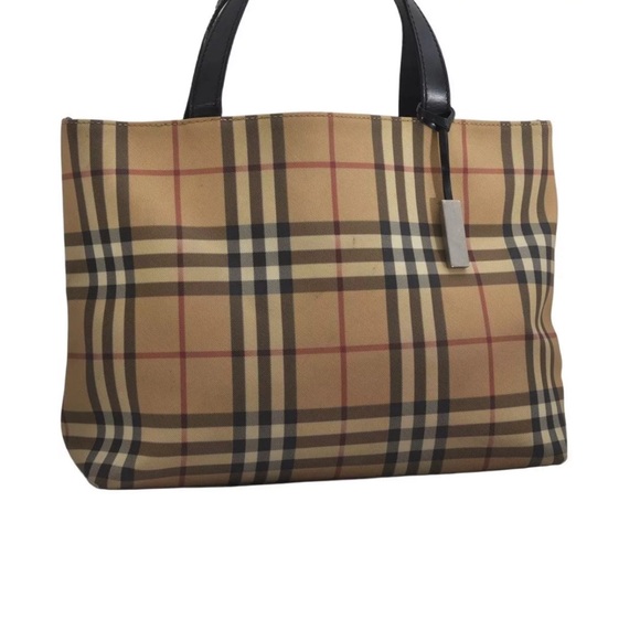 Authentic BURBERRY Vintage Nova Check Leather Hand Bag Beige (need to be fixed) - Picture 2 of 16